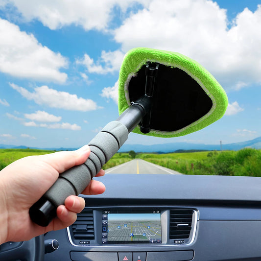 Telescopic Window Glass Cleaner Car Windshield Cleaning Brush Car Window Cleaner Window Scraping Mist Eliminator Microfiber